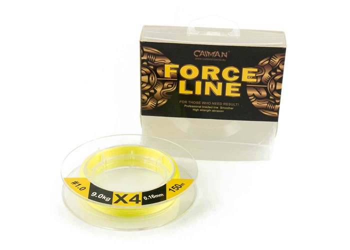 Шнур Caiman Force Line 150м 0,16мм #1.0 жёлтый