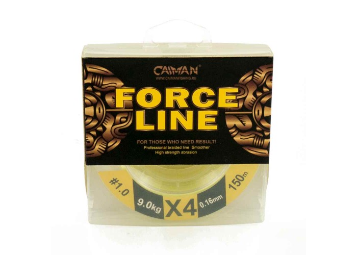 Шнур Caiman Force Line 150м 0,16мм #1.0 жёлтый