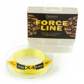 Шнур Caiman Force Line 150м 0,18мм #1.2 жёлтый