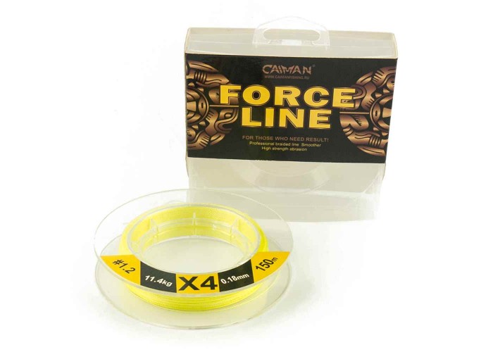 Шнур Caiman Force Line 150м 0,18мм #1.2 жёлтый