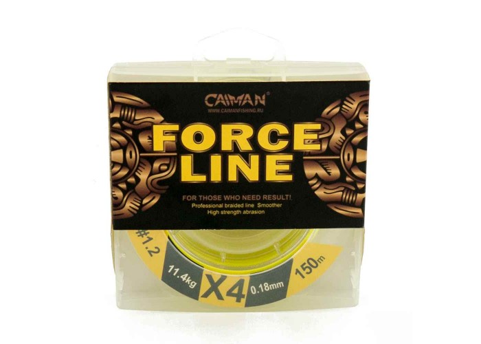 Шнур Caiman Force Line 150м 0,18мм #1.2 жёлтый