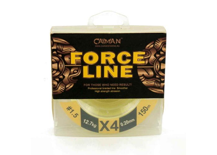 Шнур Caiman Force Line 150м 0,20мм #1.5 жёлтый