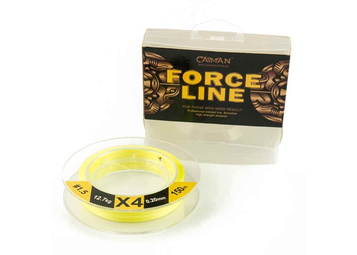 Шнур Caiman Force Line 150м 0,20мм #1.5 жёлтый