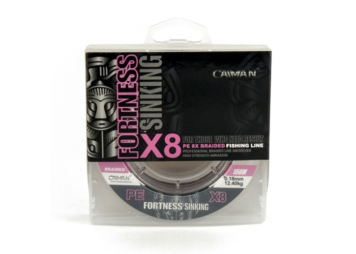 Шнур Caiman Fortness sinking 8PE 0,18 мм 150 м silver rose 215512