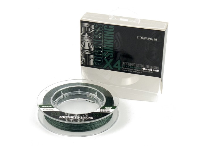 Шнур Caiman Fortness sinking 4PE 0,30 мм150 м Dark Green 215524