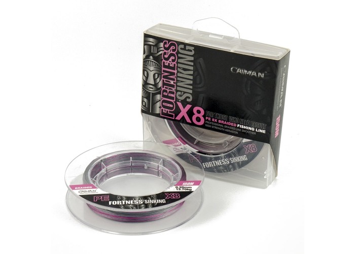 Шнур Caiman Fortness sinking 8PE 0,20 мм 150 м silver rose 215513