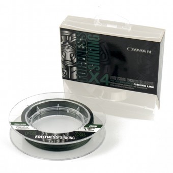 Шнур Caiman Fortness sinking 4PE 0,10 мм150 м Dark Green 215515