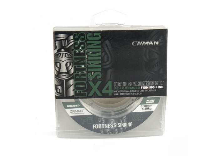 Шнур Caiman Fortness sinking 4PE 0,10 мм150 м Dark Green 215515