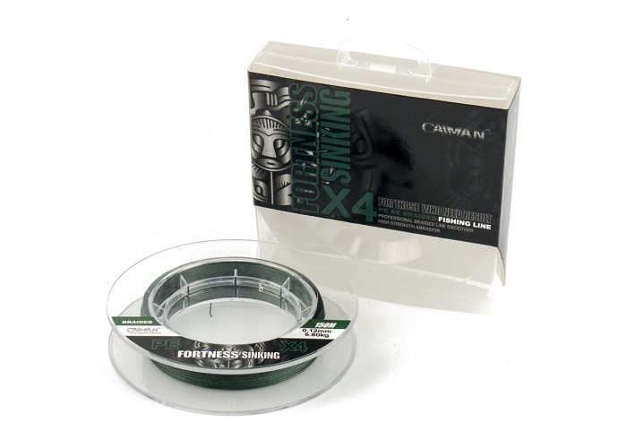 Шнур Caiman Fortness sinking 4PE 0,12 мм150 м Dark Green 215516