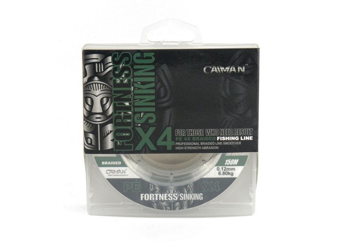 Шнур Caiman Fortness sinking 4PE 0,12 мм150 м Dark Green 215516