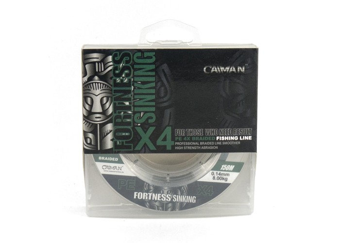 Шнур Caiman Fortness sinking 4PE 0,14 мм 150 м Dark Green 215517