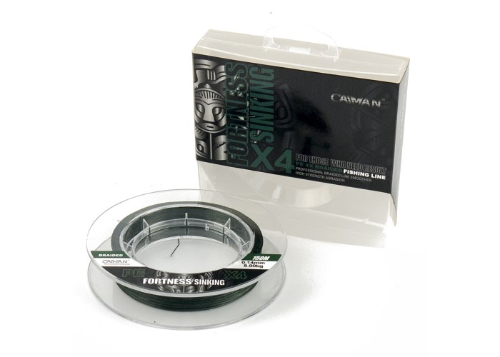 Шнур Caiman Fortness sinking 4PE 0,14 мм 150 м Dark Green 215517