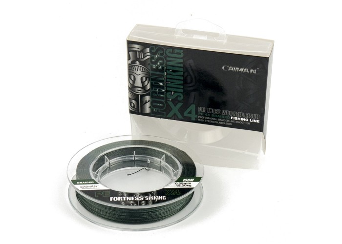 Шнур Caiman Fortness sinking 4PE 0,28 мм 150 м Dark Green 215523
