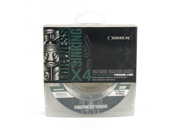 Шнур Caiman Fortness sinking 4PE 0,16 мм 150 м Dark Green 215518