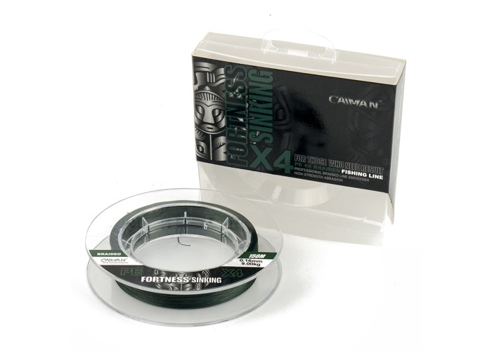 Шнур Caiman Fortness sinking 4PE 0,16 мм 150 м Dark Green 215518