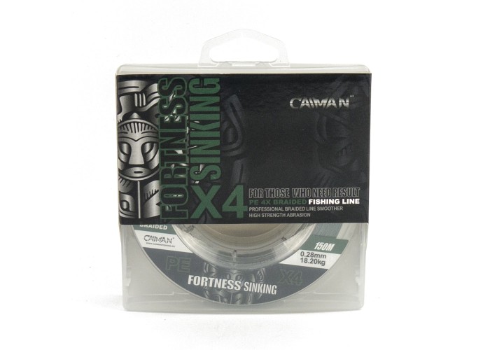 Шнур Caiman Fortness sinking 4PE 0,28 мм 150 м Dark Green 215523