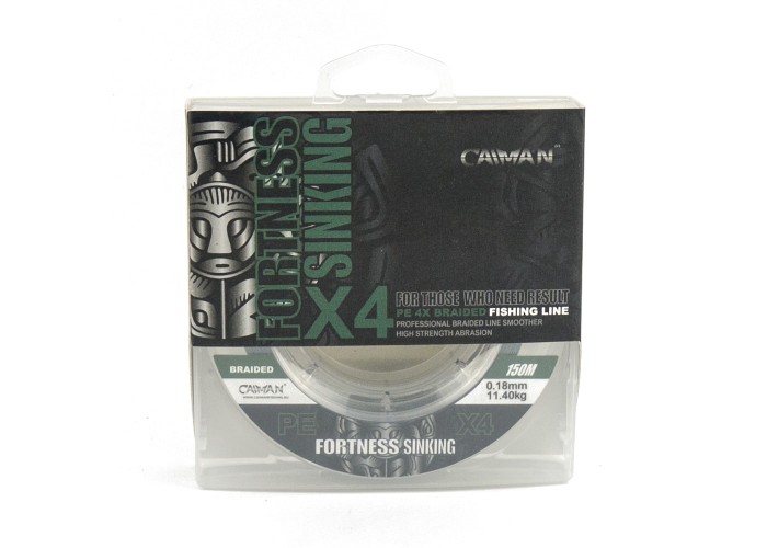 Шнур Caiman Fortness sinking 4PE 0,18 мм 150 м Dark Green 215519