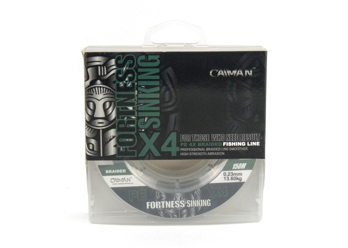 Шнур Caiman Fortness sinking 4PE 0,23 мм 150 м Dark Green 215521