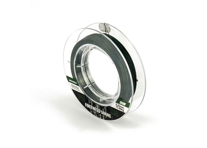 Шнур Caiman Fortness sinking 4PE 0,23 мм 150 м Dark Green 215521