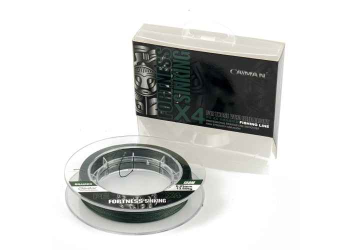 Шнур Caiman Fortness sinking 4PE 0,23 мм 150 м Dark Green 215521