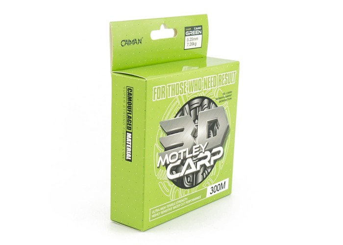 Леска Caiman Motley Carp 300м 3D Camo Green 0,25 мм (6шт в упак)