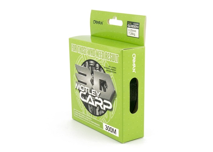 Леска Caiman Motley Carp 300м 3D Camo Green 0,25 мм (6шт в упак)