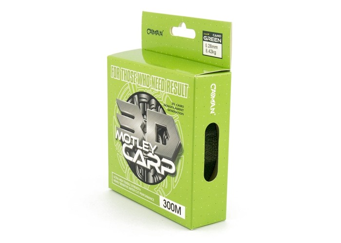 Леска Caiman Motley Carp 300м 3D Camo Green 0,28 мм (6шт в упак)
