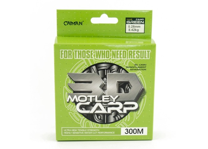 Леска Caiman Motley Carp 300м 3D Camo Green 0,28 мм (6шт в упак)
