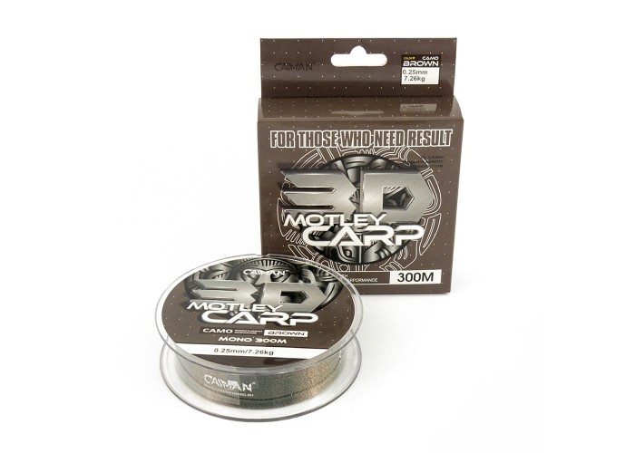 Леска Caiman Motley Carp 300м 3D Camo Brown 0,25 мм (6шт в упак)