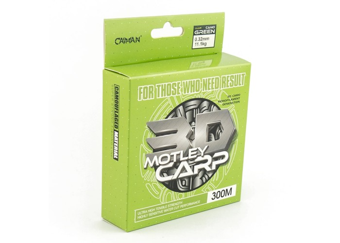 Леска Caiman Motley Carp 300м 3D Camo Green 0,32 мм (6шт в упак)