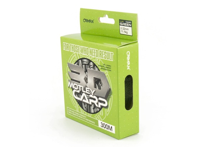Леска Caiman Motley Carp 300м 3D Camo Green 0,32 мм (6шт в упак)