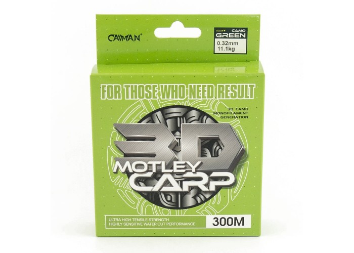 Леска Caiman Motley Carp 300м 3D Camo Green 0,32 мм (6шт в упак)