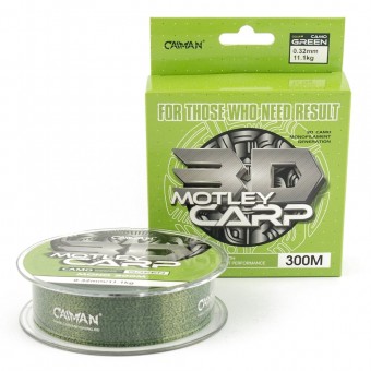 Леска Caiman Motley Carp 300м 3D Camo Green 0,32 мм (6шт в упак)