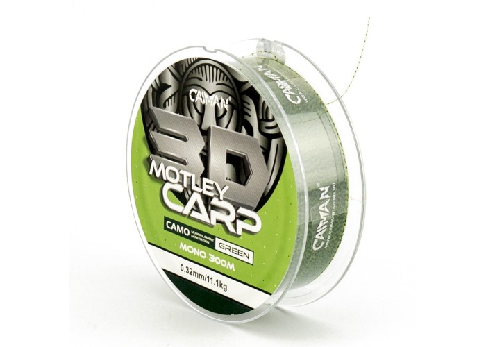 Леска Caiman Motley Carp 300м 3D Camo Green 0,32 мм (6шт в упак)