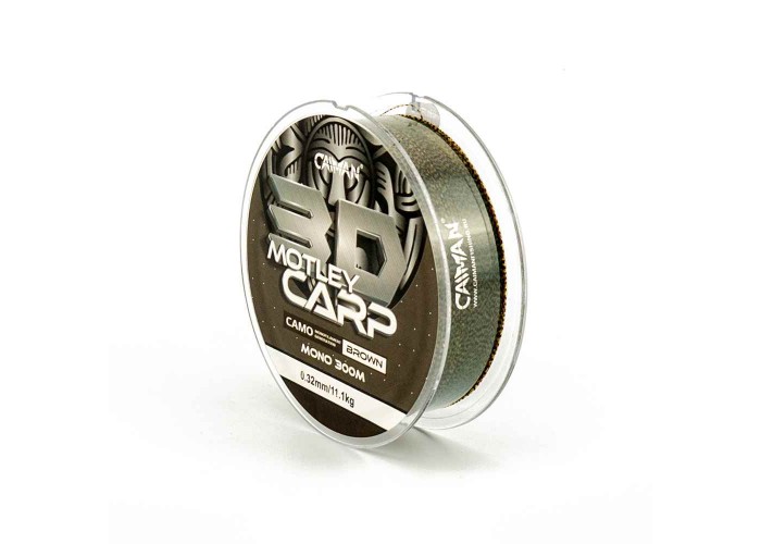 Леска Caiman Motley Carp 300м 3D Camo Brown 0,32 мм (6шт в упак)