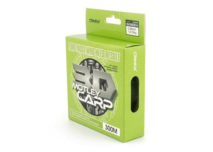 Леска Caiman Motley Carp 300м 3D Camo Green 0,35 мм (6шт в упак)