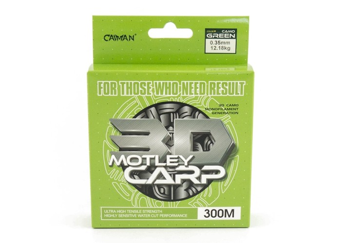 Леска Caiman Motley Carp 300м 3D Camo Green 0,35 мм (6шт в упак)