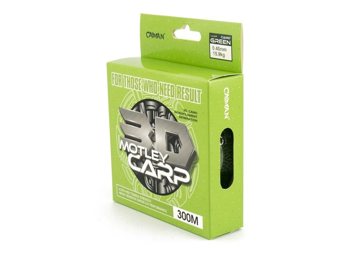 Леска Caiman Motley Carp 300м 3D Camo Green 0,40 мм (6шт в упак)