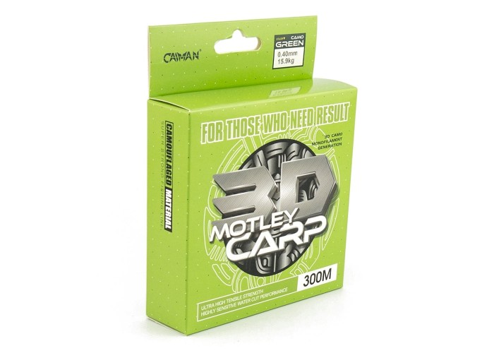 Леска Caiman Motley Carp 300м 3D Camo Green 0,40 мм (6шт в упак)
