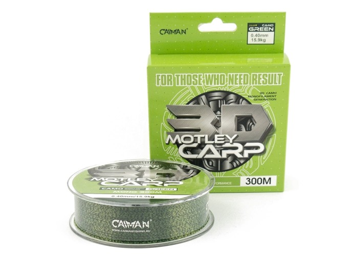 Леска Caiman Motley Carp 300м 3D Camo Green 0,40 мм (6шт в упак)
