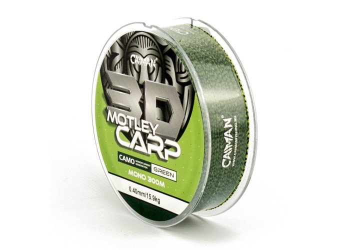 Леска Caiman Motley Carp 300м 3D Camo Green 0,40 мм (6шт в упак)