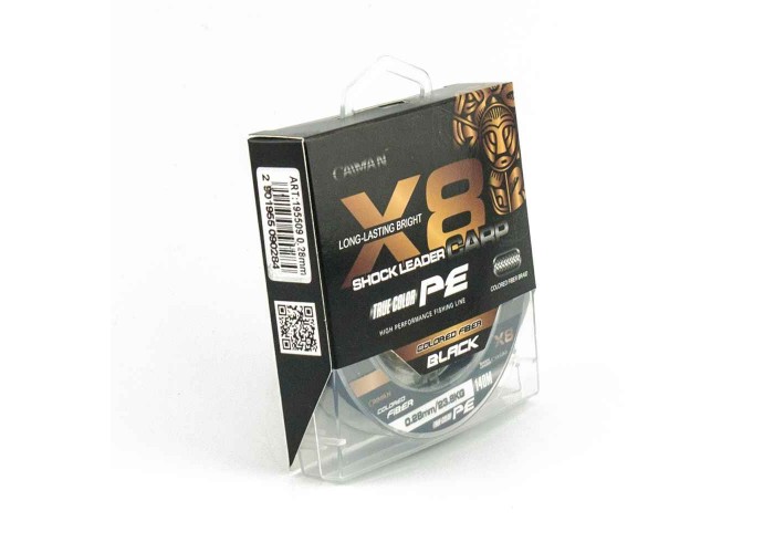 Шнур Caiman Shock Leader Carp восьмижильный (Black) 140 м 0,28