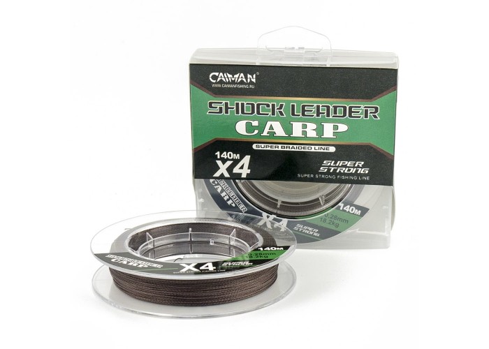 Шнур Caiman Shock Leader Carp 4Х (Brown) 140 м 0,28