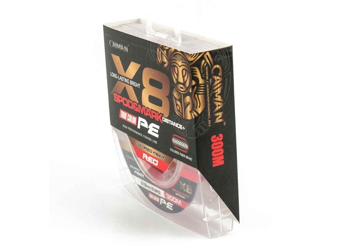 Шнур Caiman Spod&Mark Distance+ 300м восьмижильный 0,12мм красный