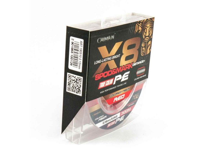 Шнур Caiman Spod&Mark Distance+ 300м восьмижильный 0,12мм красный