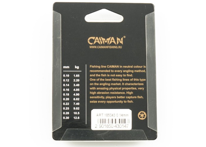 Леска Caiman Toray White 30м 0,14мм #0.8