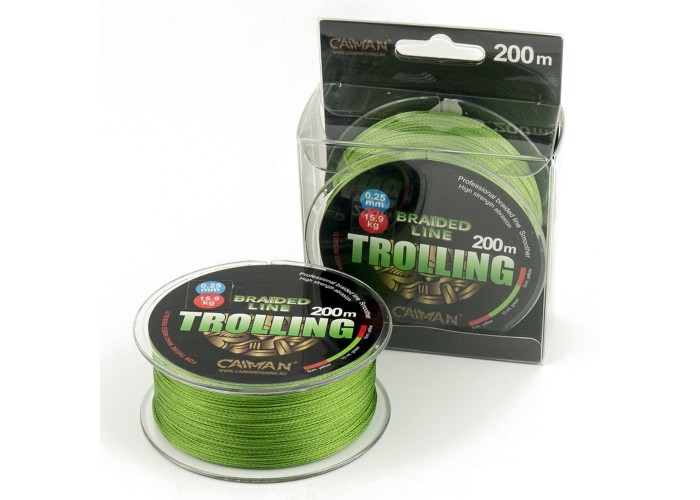 Шнур Caiman Trolling 200м 0,25мм #2.5 зеленый