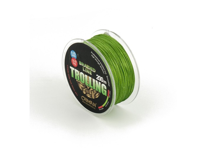 Шнур Caiman Trolling 200м 0,25мм #2.5 зеленый