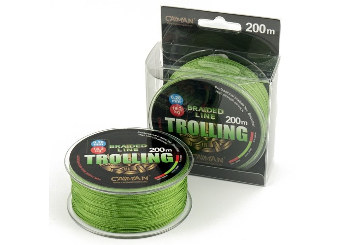 Шнур Caiman Trolling 200м 0,28мм #3.0 зеленый