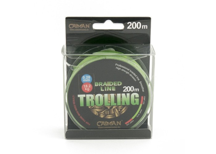 Шнур Caiman Trolling 200м 0,28мм #3.0 зеленый